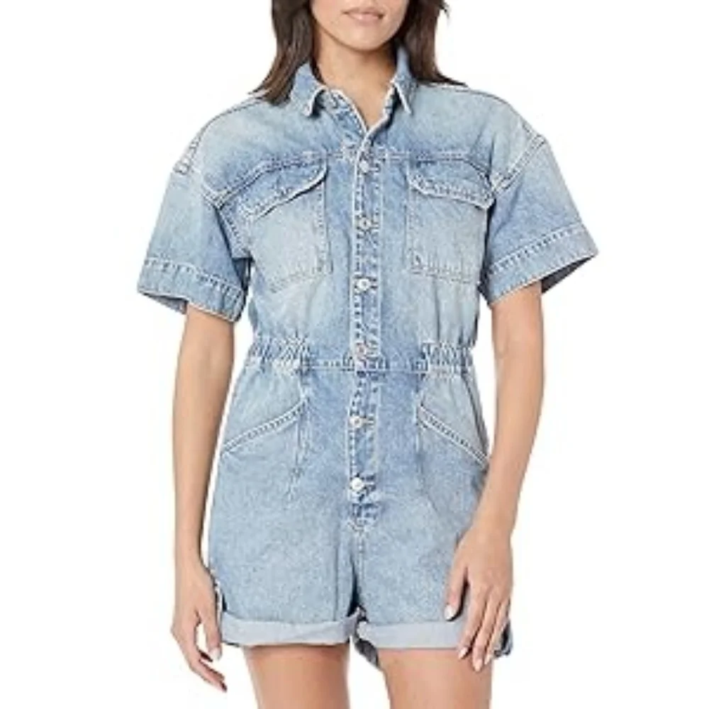 FREE PEOPLE- Free People Women's Marci Cuffed Shortall- Marrakesh - Small - Picture 6 of 6